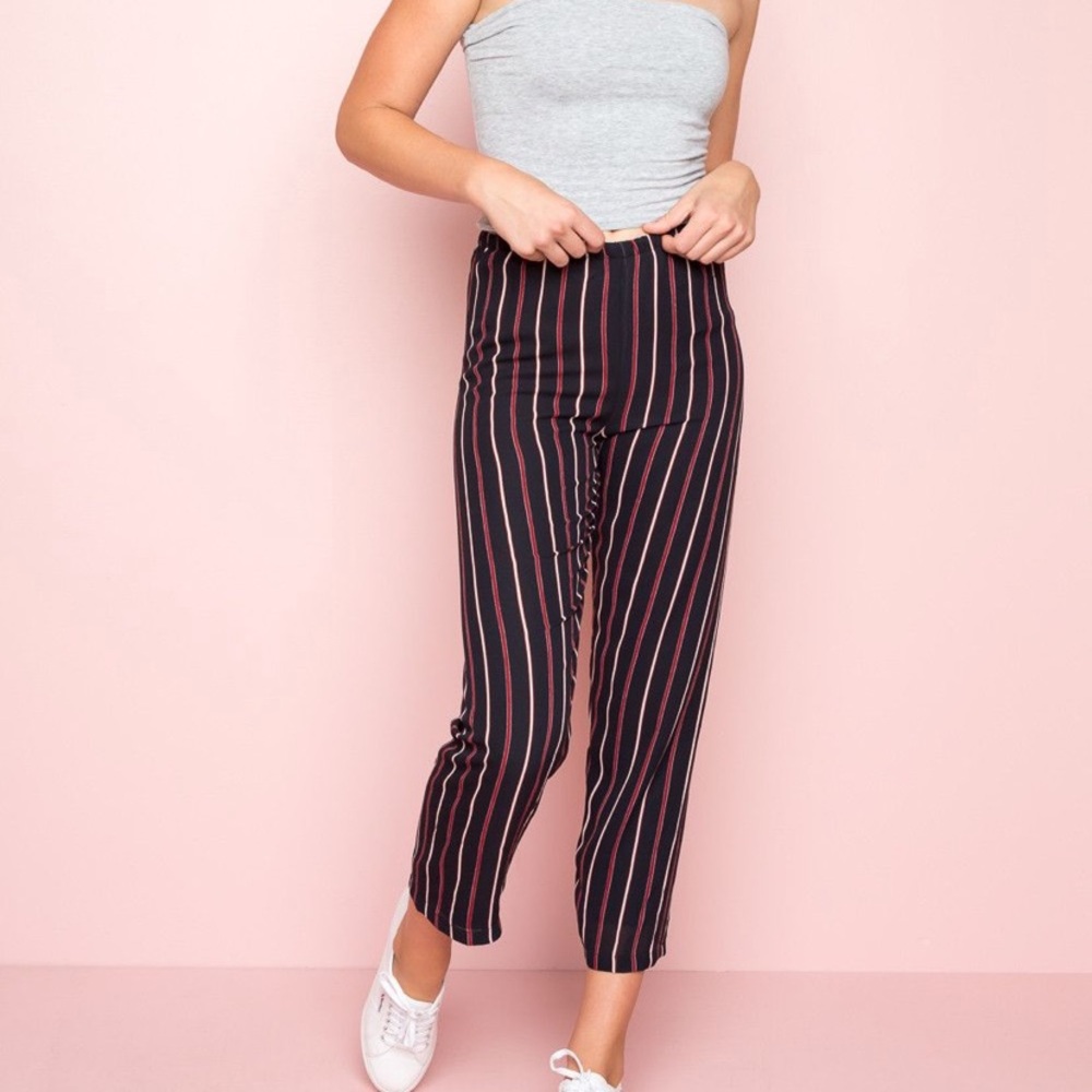 Brandy Melville Red & White Stripe Frankie Pants